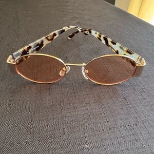 Anthropologie Tortoise Shell Oval Sunglasses